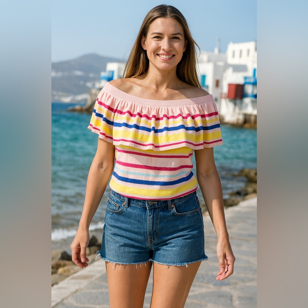 GUESS Off the Shoulder Knit Top M/ L